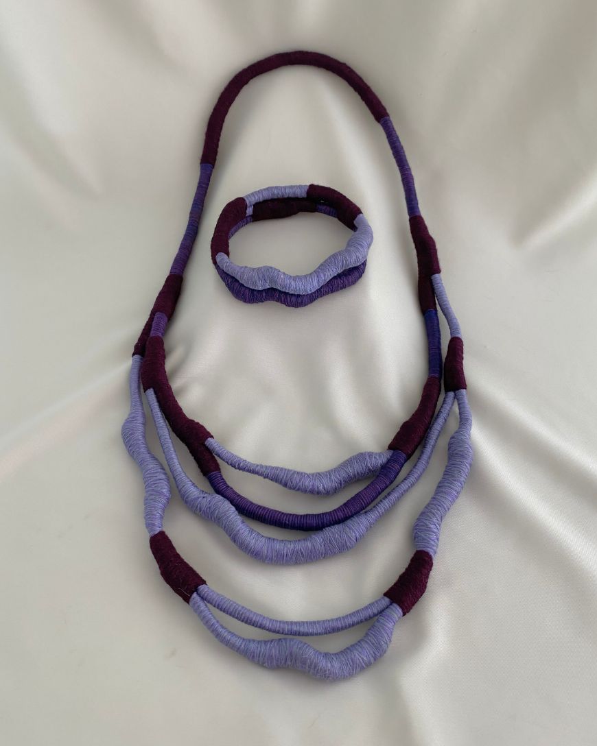 Lavender Plum Necklace and Bracelet Set
