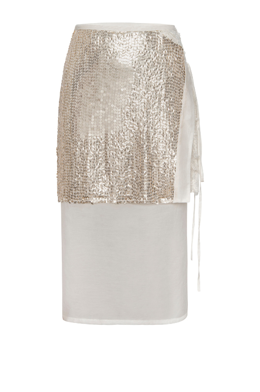 SOLSTICE Double Silk Sequin Skirt