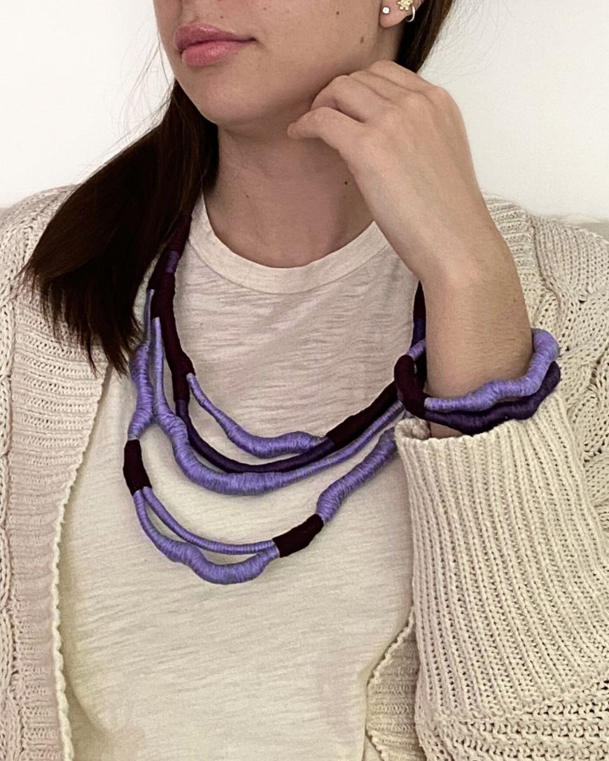 Lavender Plum Necklace and Bracelet Set