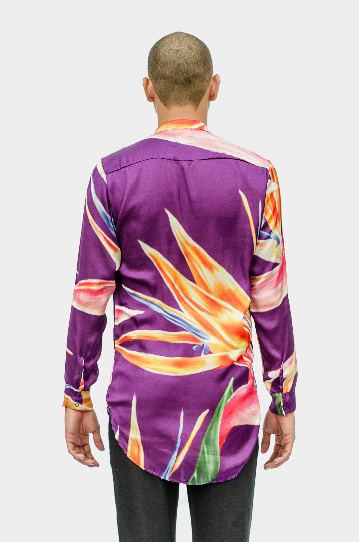 Ave del Paraiso Morada Silk Shirt