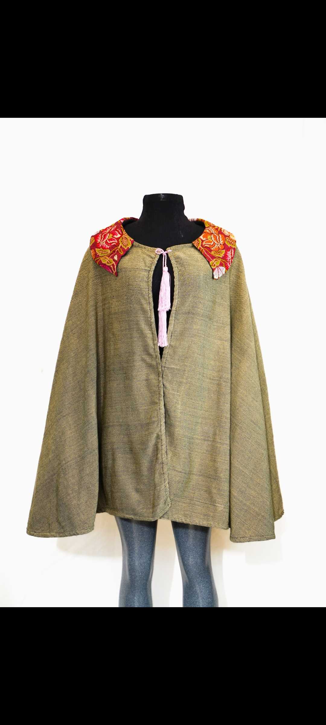 Embroidered Woven Cape
