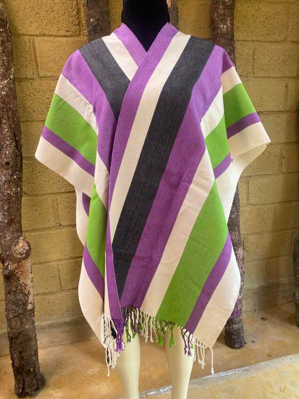 Handwoven Cotton Loom Poncho