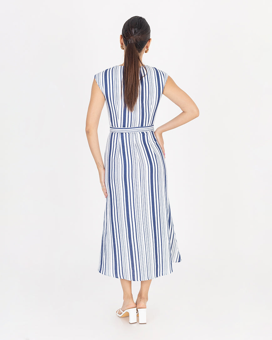 Linen Sleeveless Midi Dress