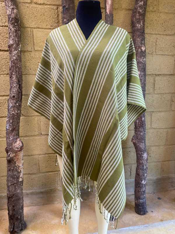 Handwoven Cotton Loom Poncho