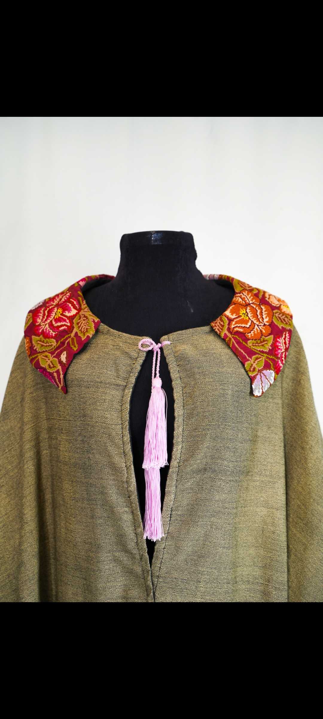 Embroidered Woven Cape