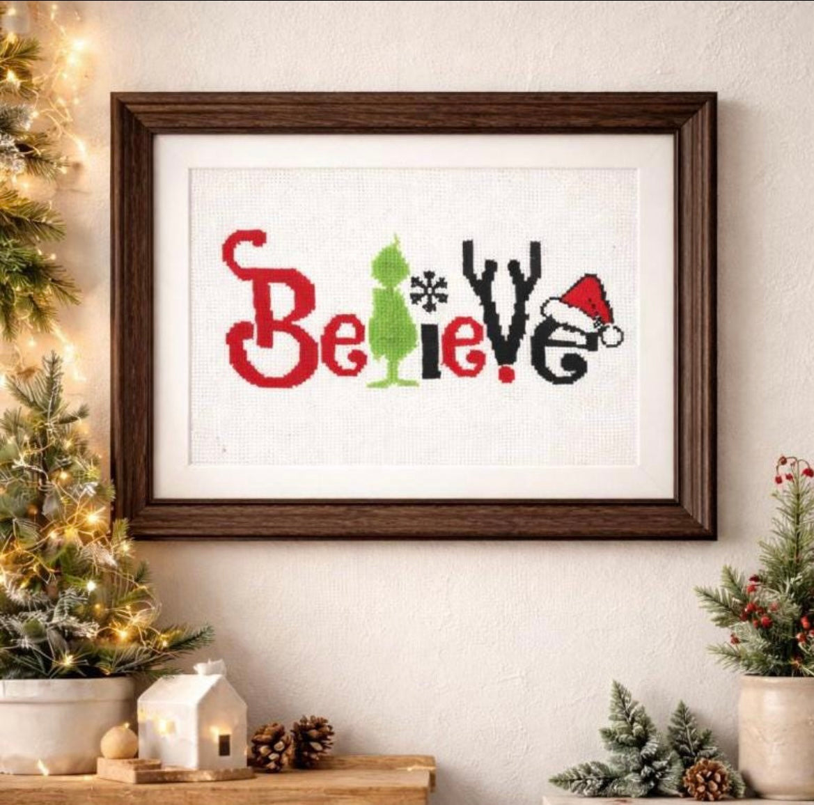 Believe Gingham Art