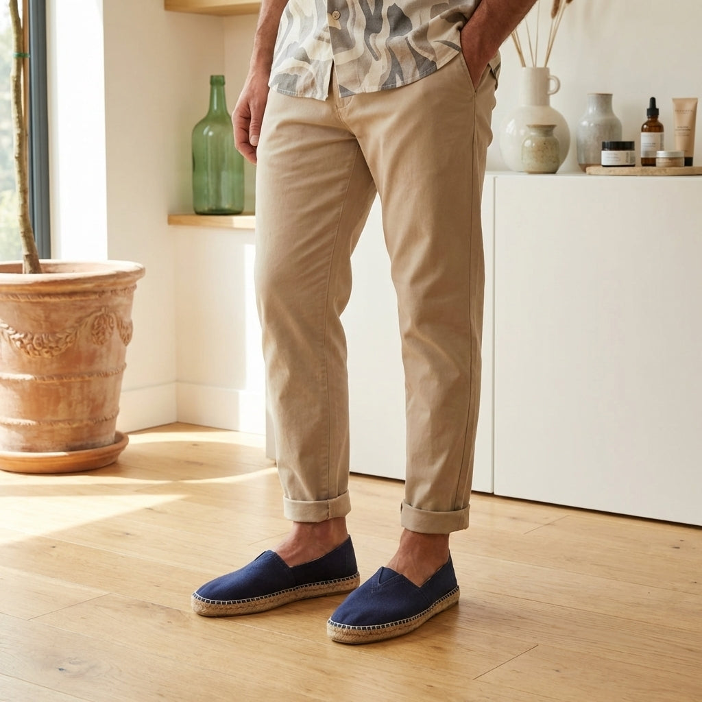 Cari 02 Hand Made Espadrille Jute Sole Moccasin Men