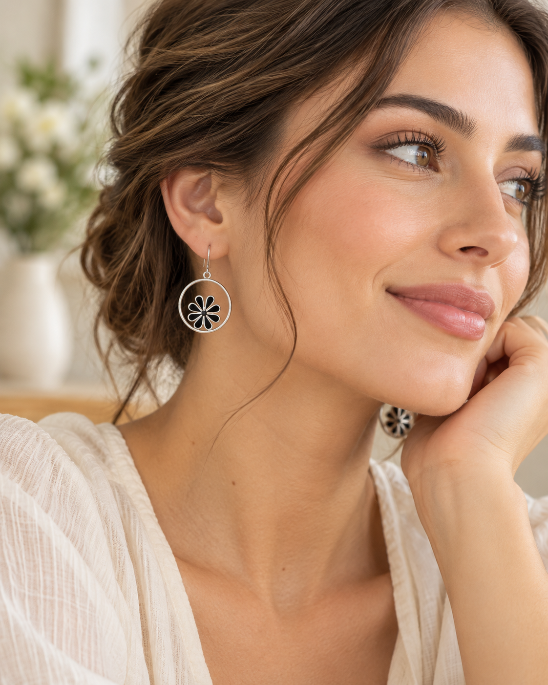 Daisy Earrings in Sterling Silver