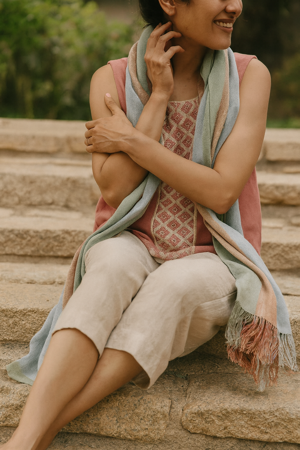 Multicolored Cotton Scarf