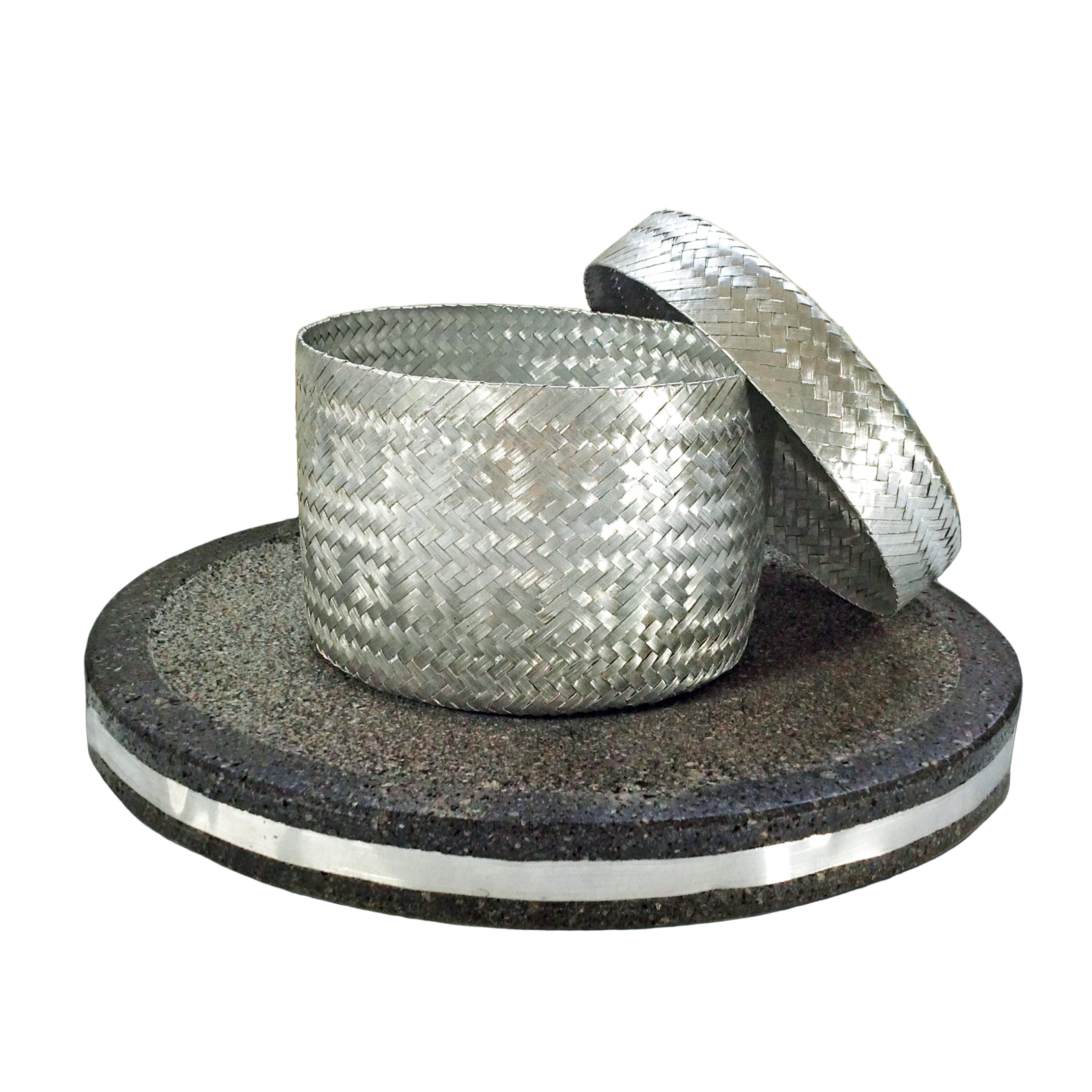 Hand Woven Silver Basket for Tortillas