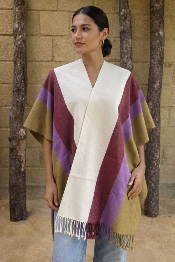 Handwoven Cotton Loom Poncho