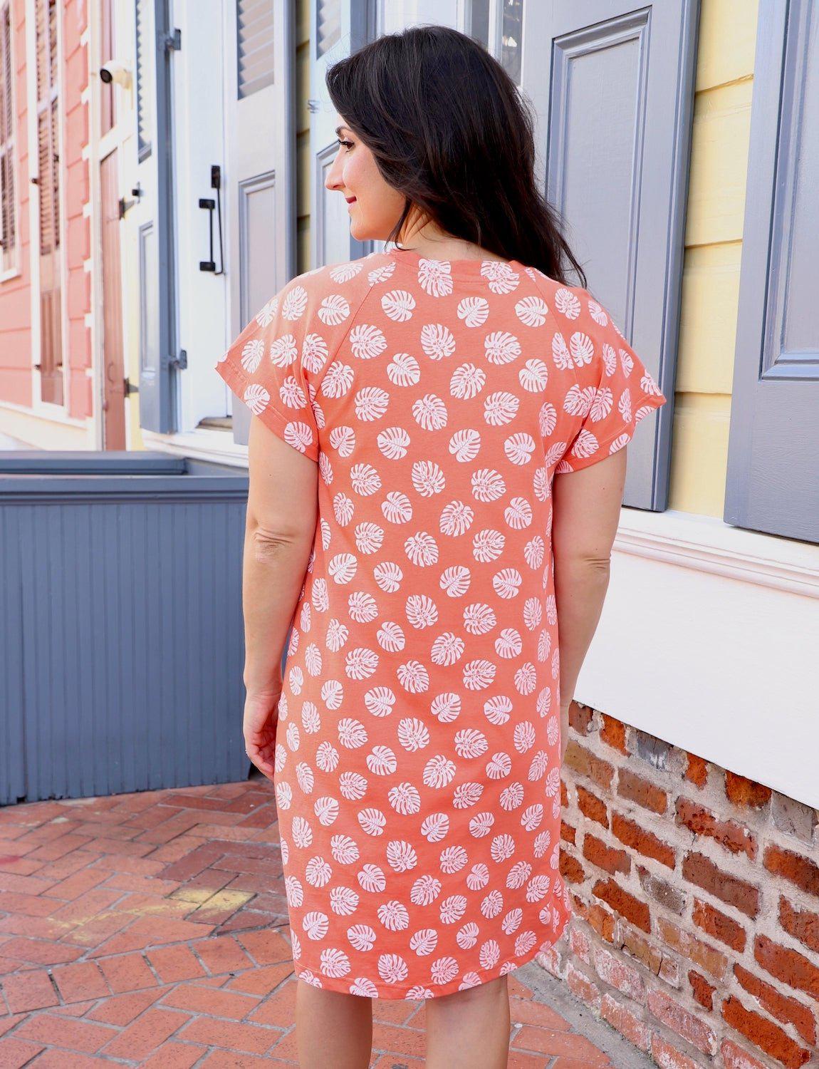 Coral Cabana Organic Dress - Passion Lilie