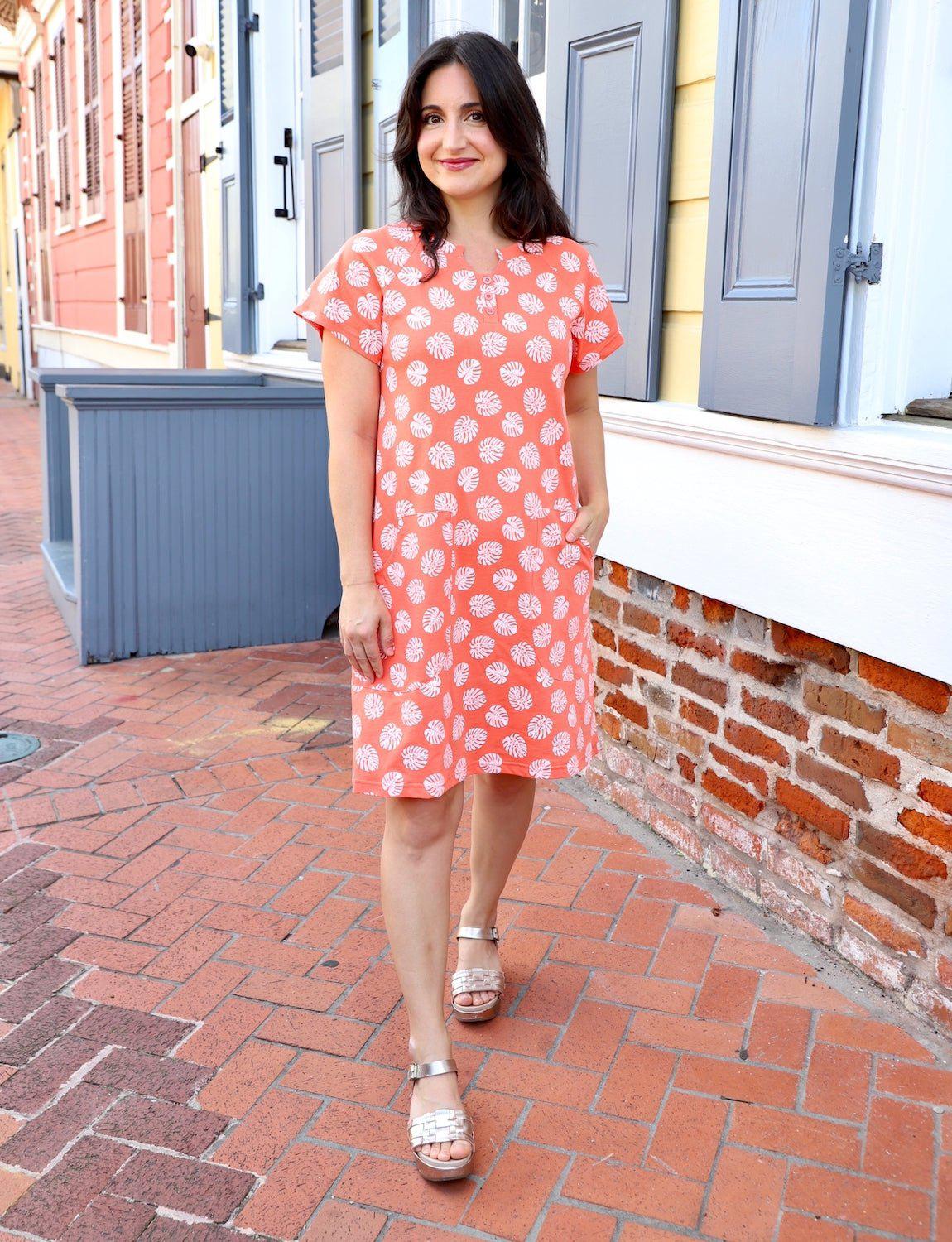 Coral Cabana Organic Dress - Passion Lilie