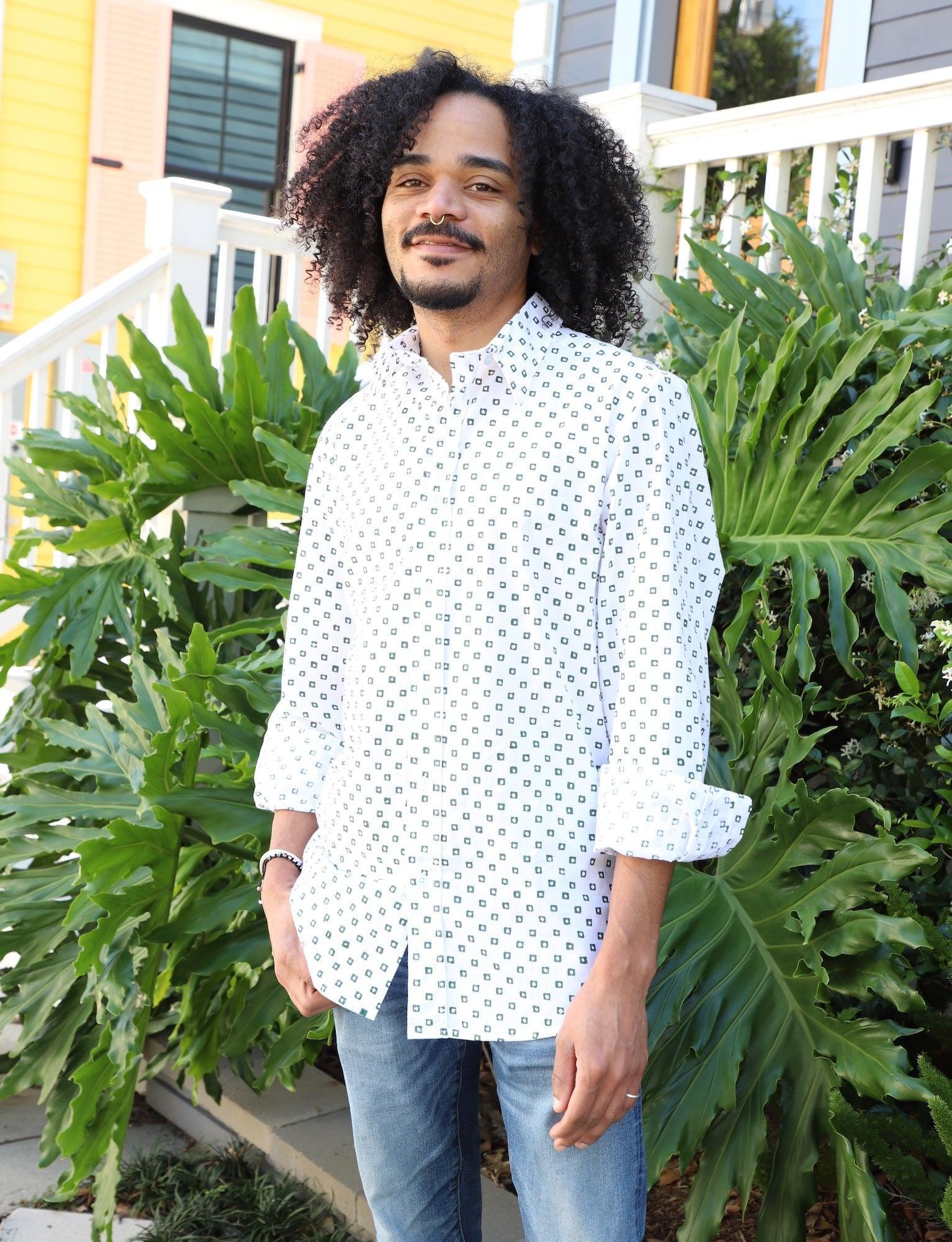 Harit Organic Cotton Men's Button Down Shirt - Passion Lilie