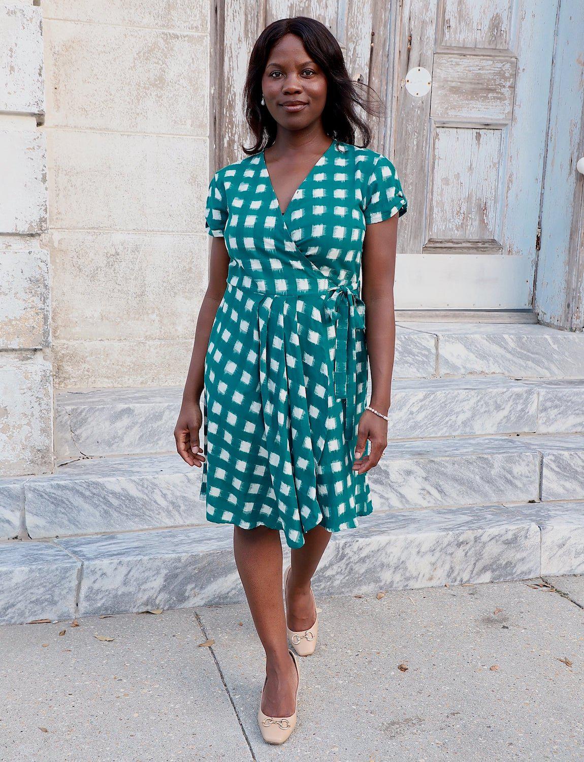 Harita Organic Cotton Wrap Dress - Passion Lilie