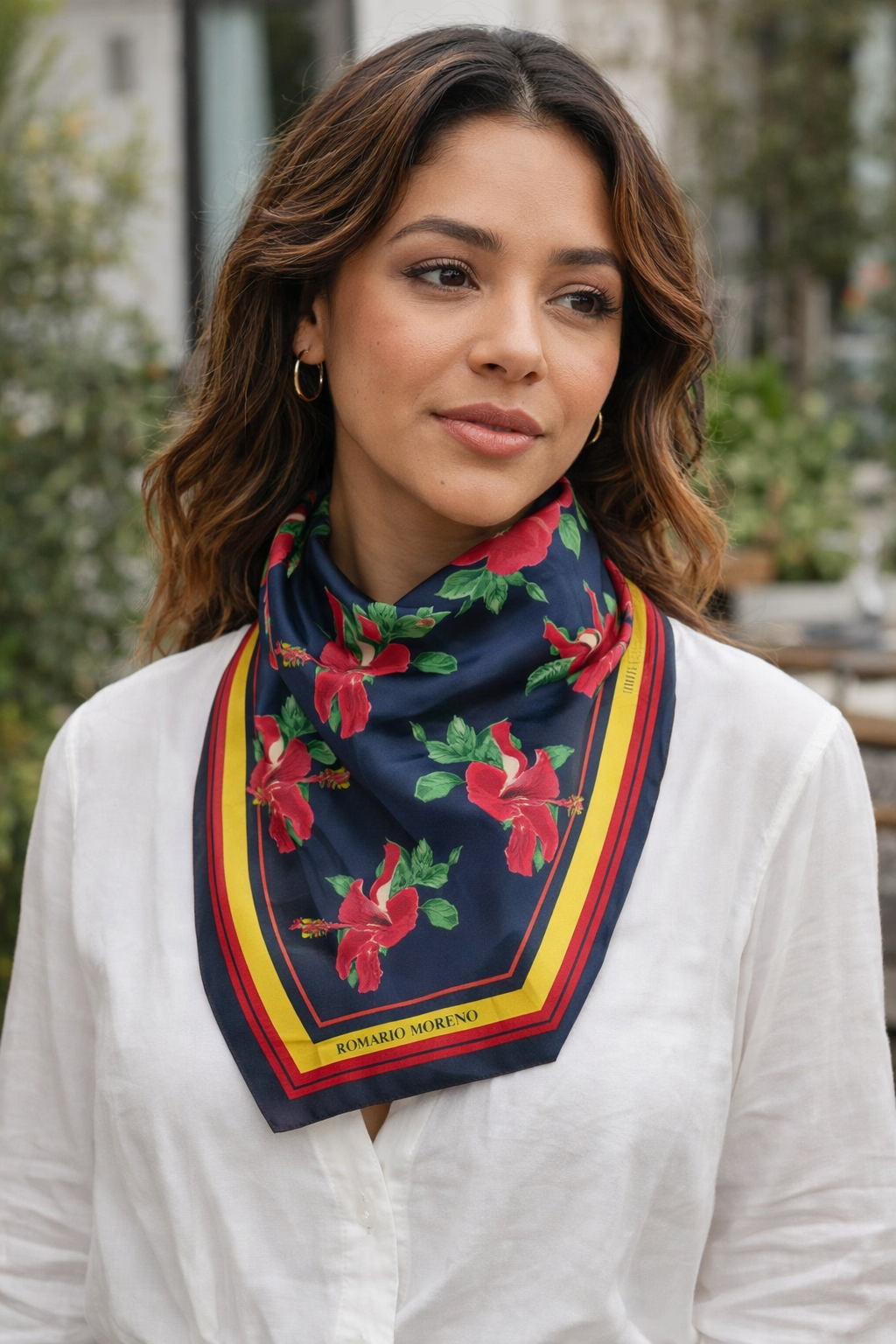 Hibiscus Silk Scarf XL