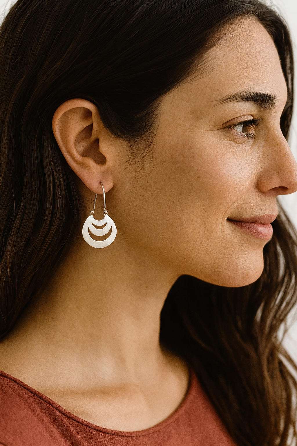 Silver kuyen hoops