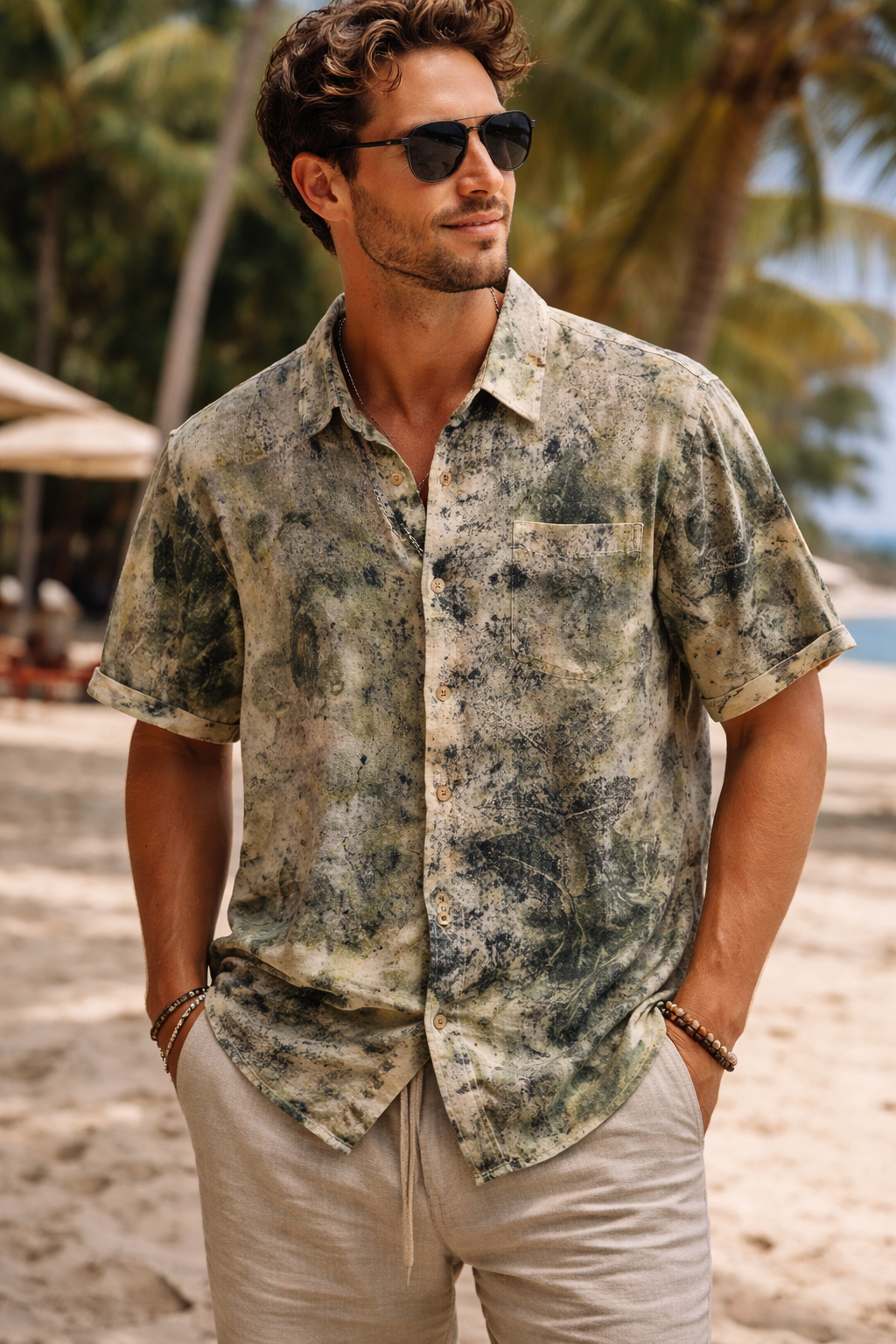 Eco Botanical Print Shirt with Natural Dye