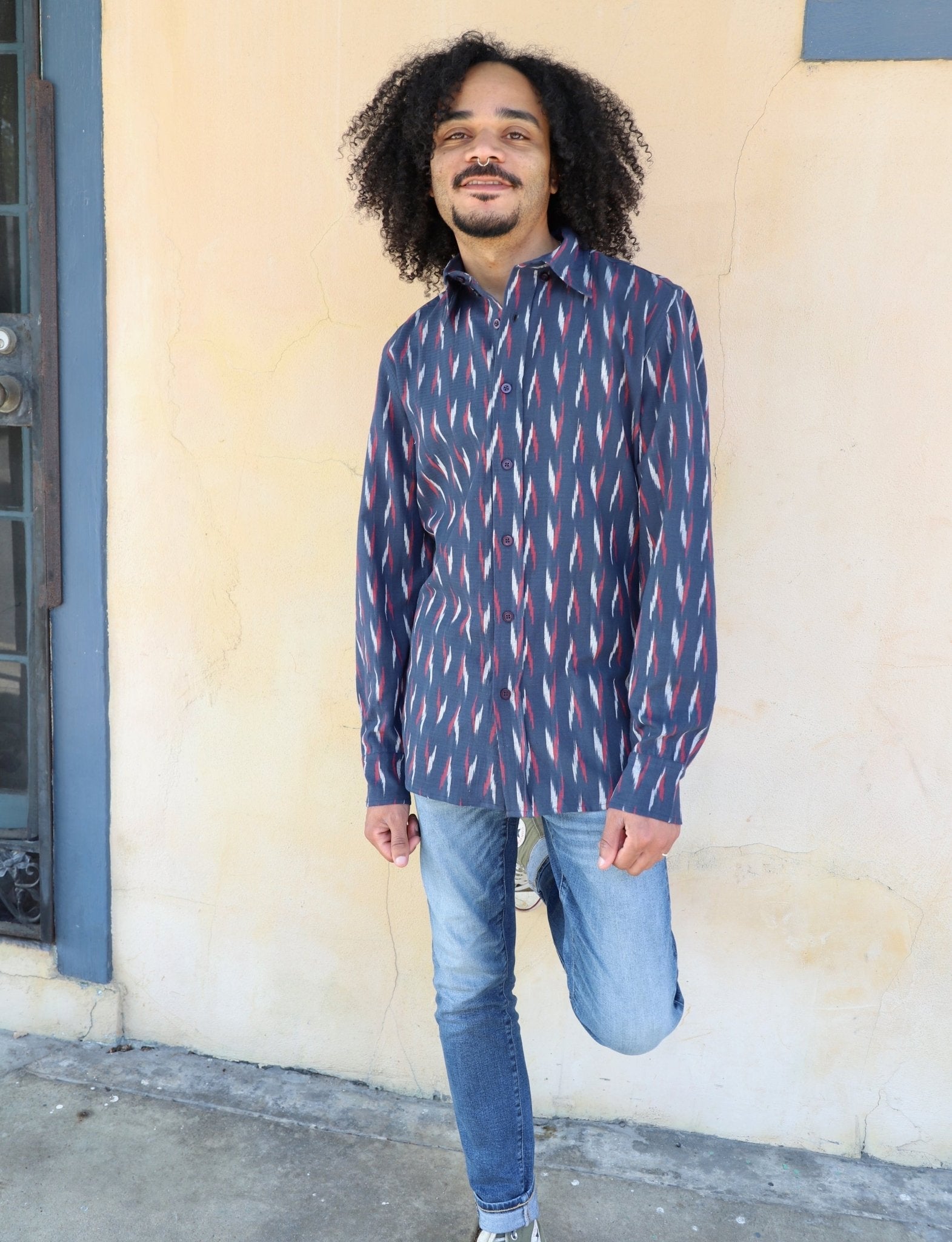 Maritime Organic Cotton Men's Button Down Shirt - Passion Lilie