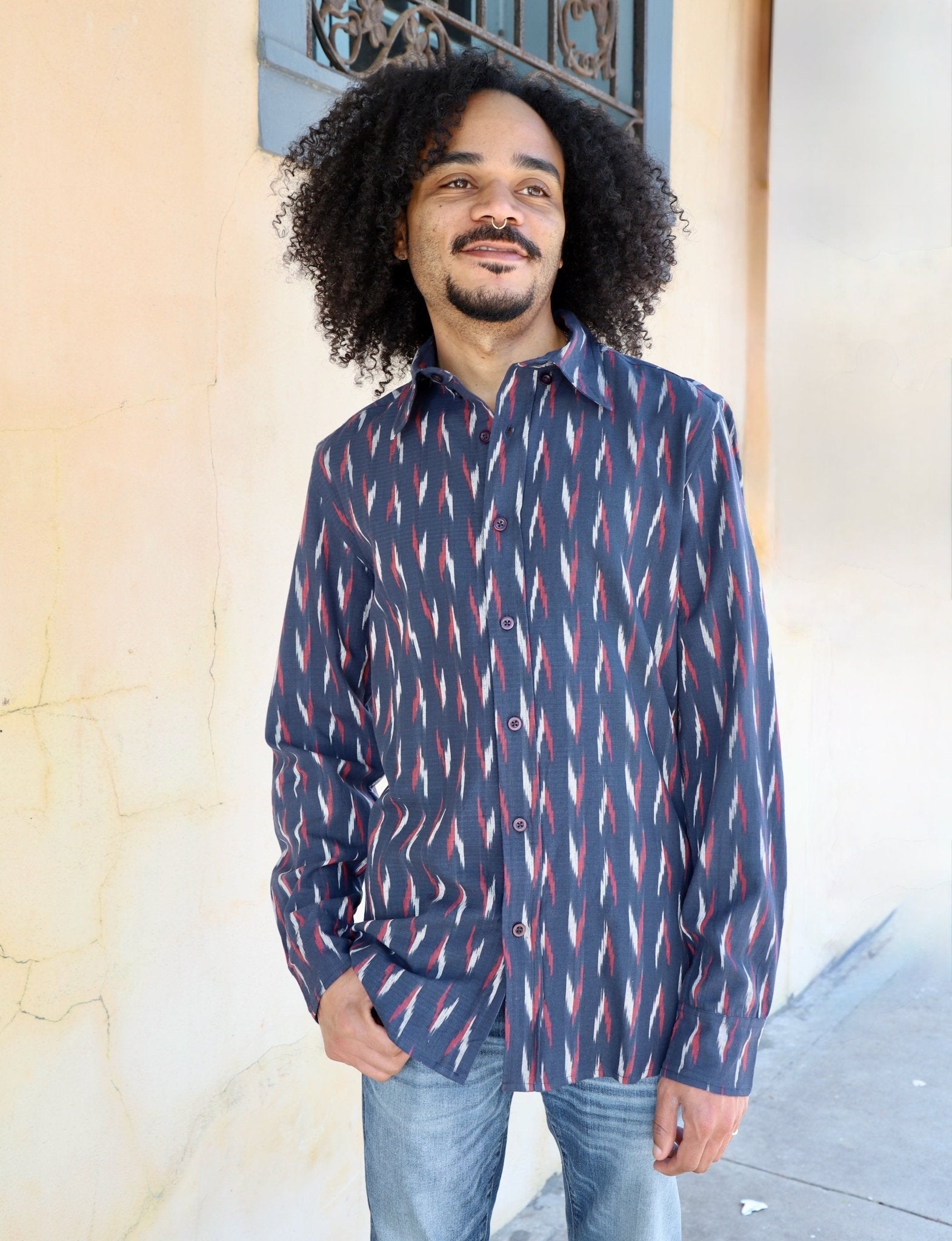 Maritime Organic Cotton Men's Button Down Shirt - Passion Lilie