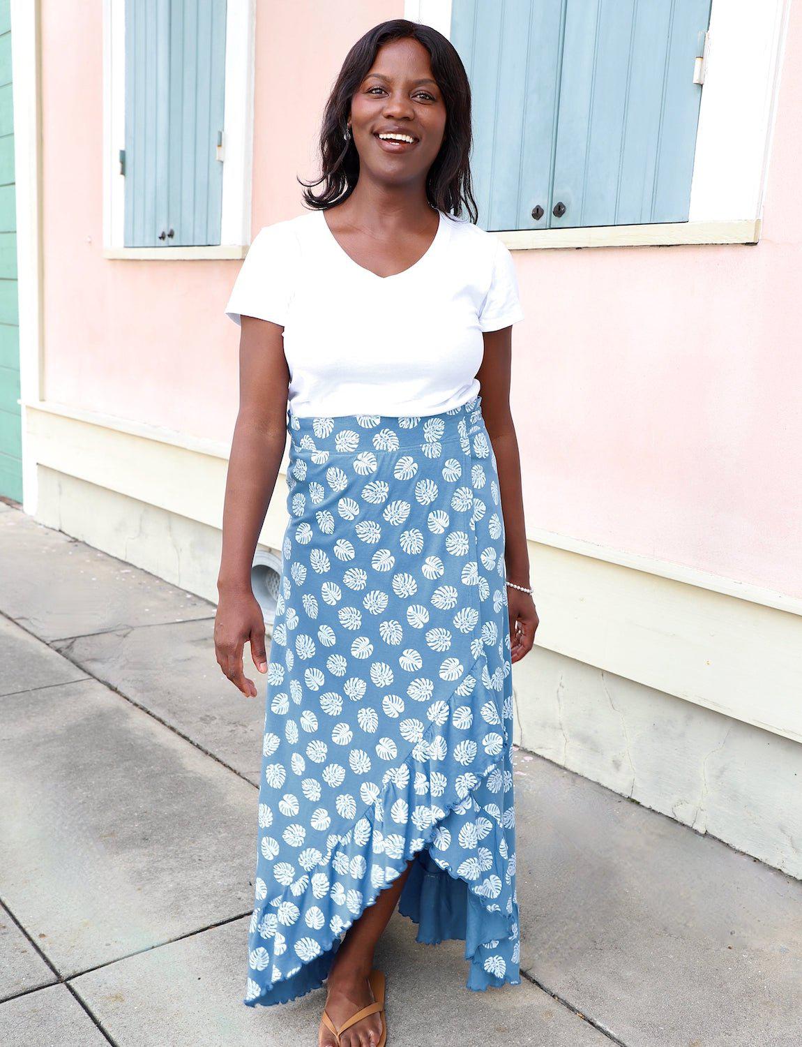 Monstera Organic Cotton Wrap Skirt - Passion Lilie