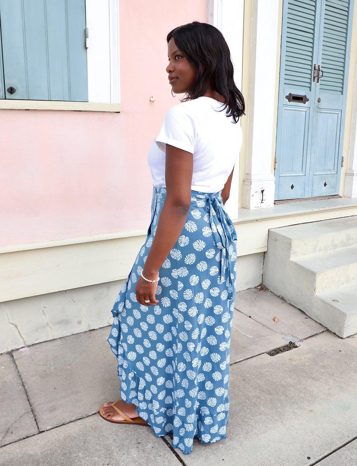 Monstera Organic Cotton Wrap Skirt - Passion Lilie