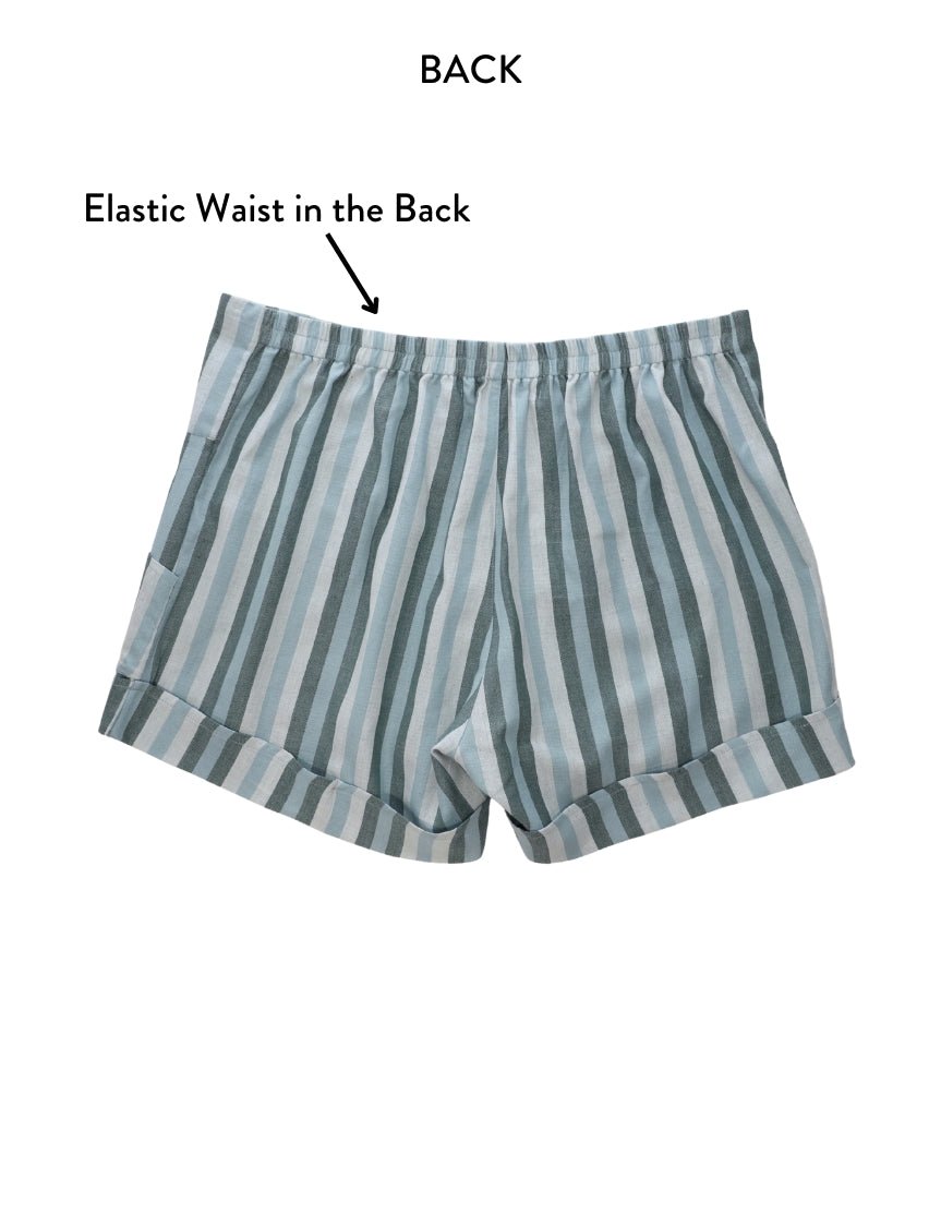 Ocean Stripes Organic Cotton Shorts - Passion Lilie