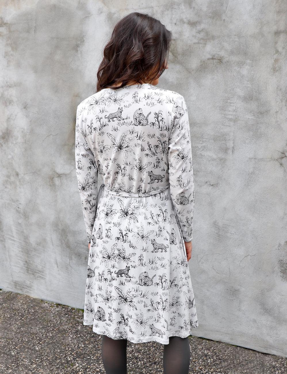 Tigress Glacier Grey Organic Wrap Dress - Passion Lilie