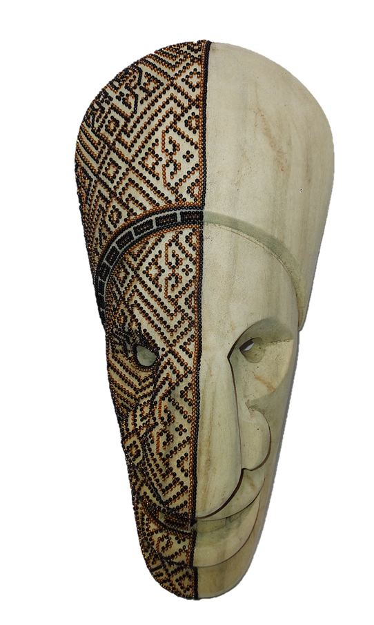 Mischievousness Picardy Baco Decorative Mask with Chaquira Artwork