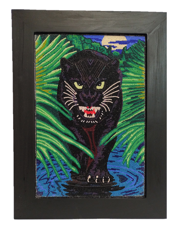 Framed Black Panther Chaquira Artwork