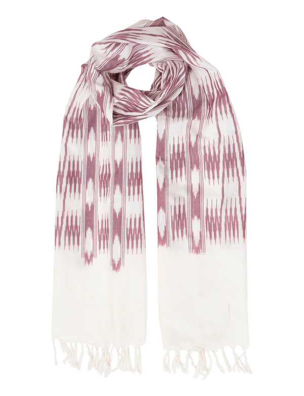 Cream & Pink Banded Stripes Scarf
