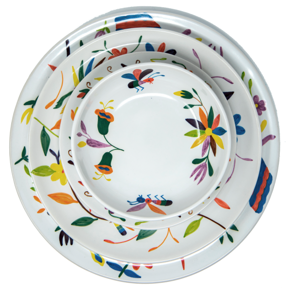 Hand Painted Stoneware Country Dessert Bowl