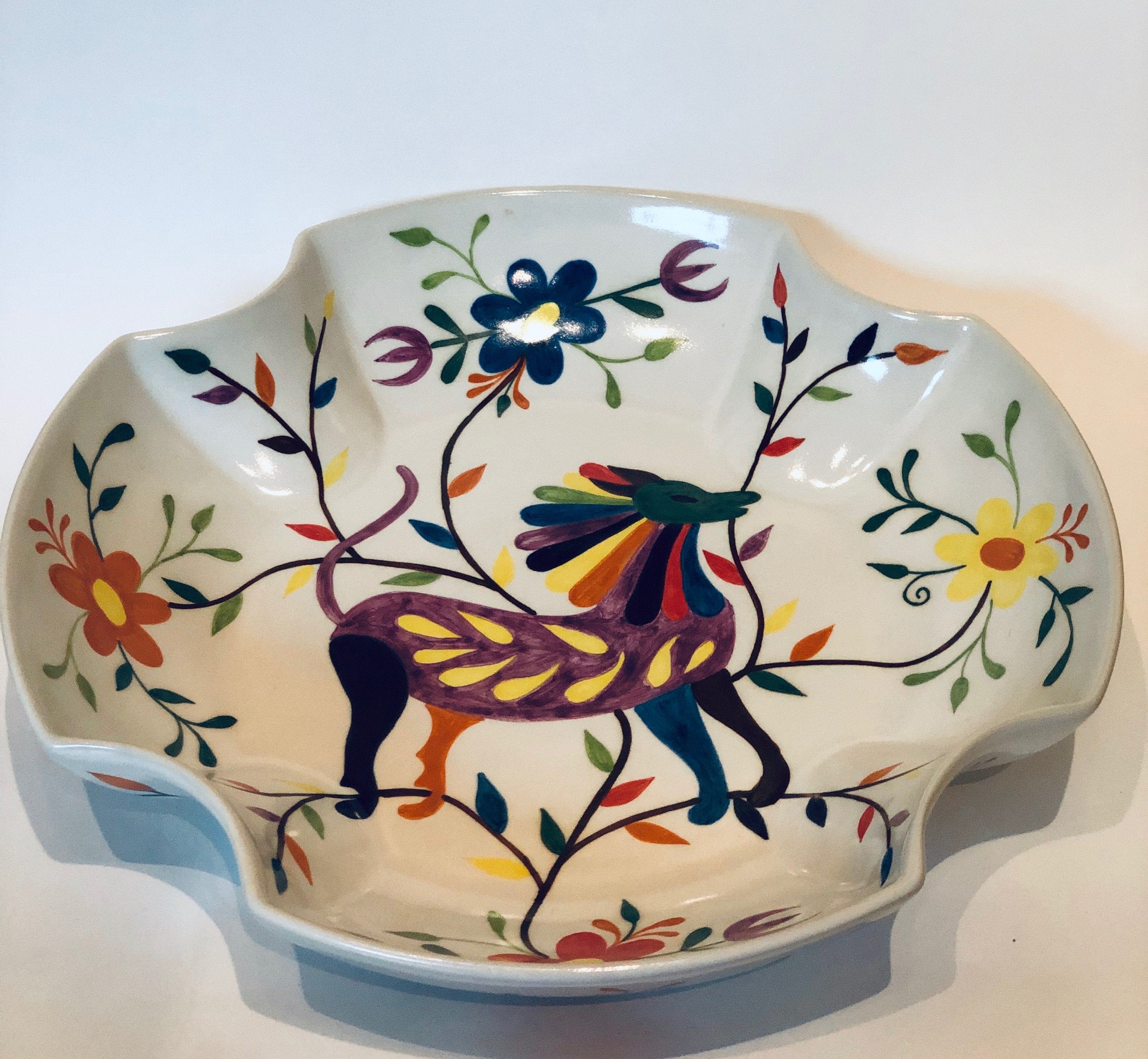 Hand Painted Stoneware Country Fruit Bowl