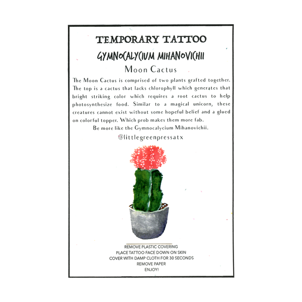 Gymnocalycium Mihanovichii Temporary Tattoo