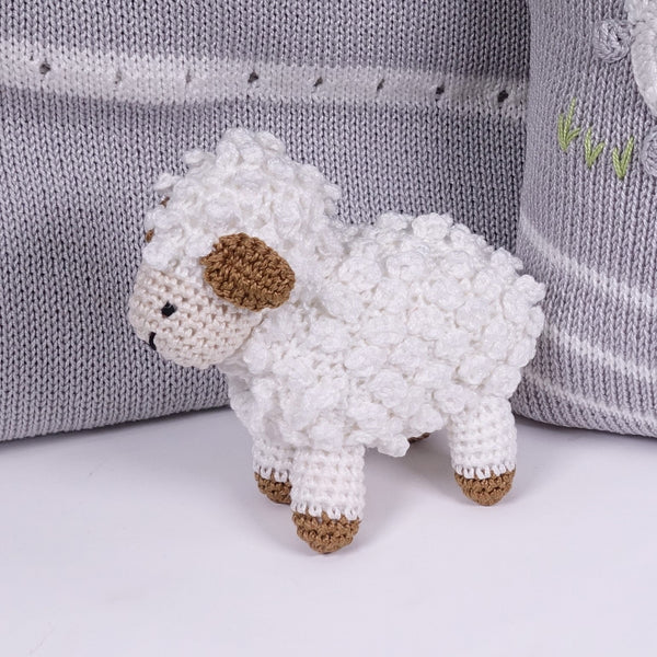 Hand Knitted in Crochet White Little Lamb