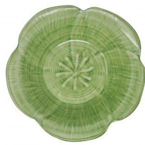 Hand Painted Stoneware Margaritas Green Soup Bowl