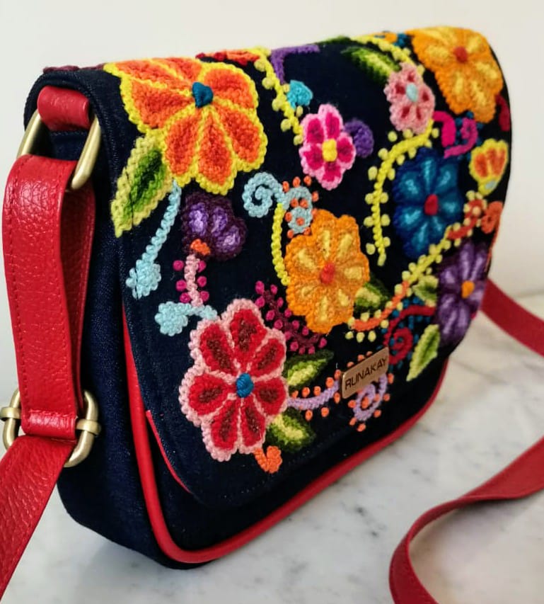 Hand Embroidered Mini Flower Purse
