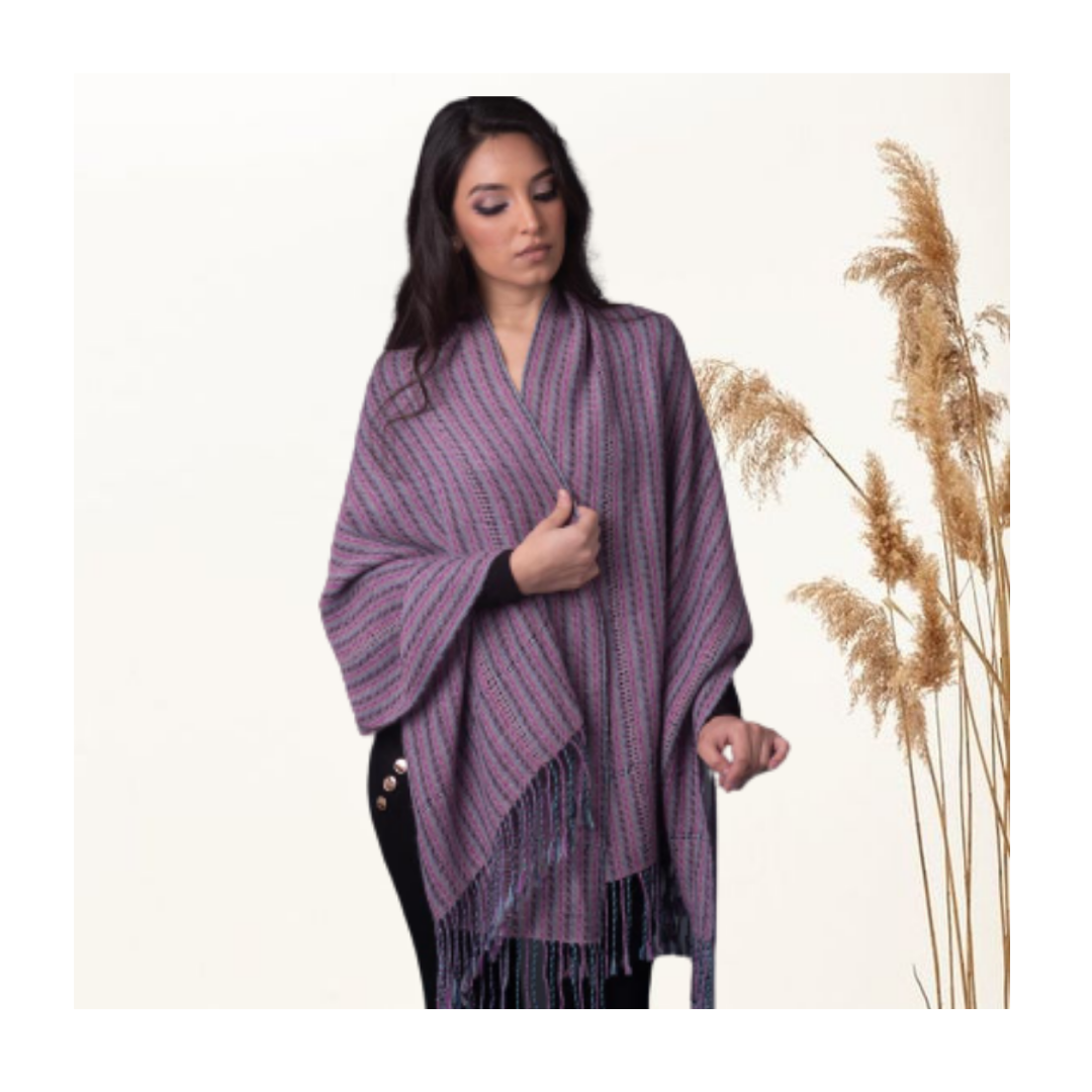 Felix Textured Hand Woven Alpaca Pashmina