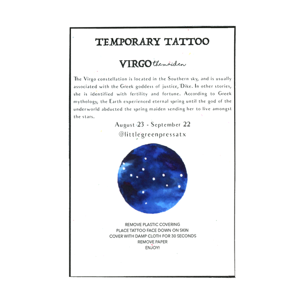 Virgo Temporary Tattoo
