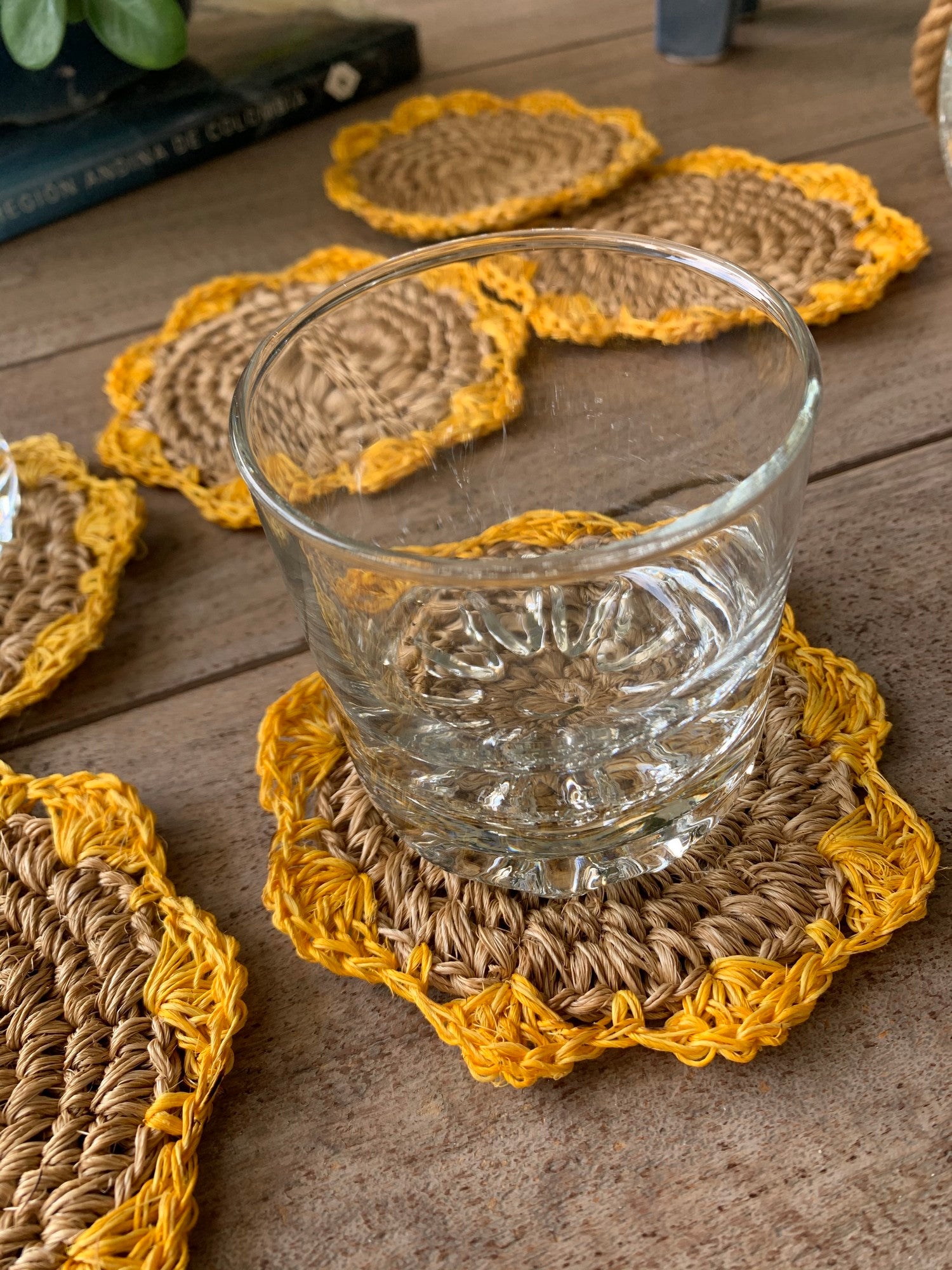 Yellow Petal Coaster Set of 6