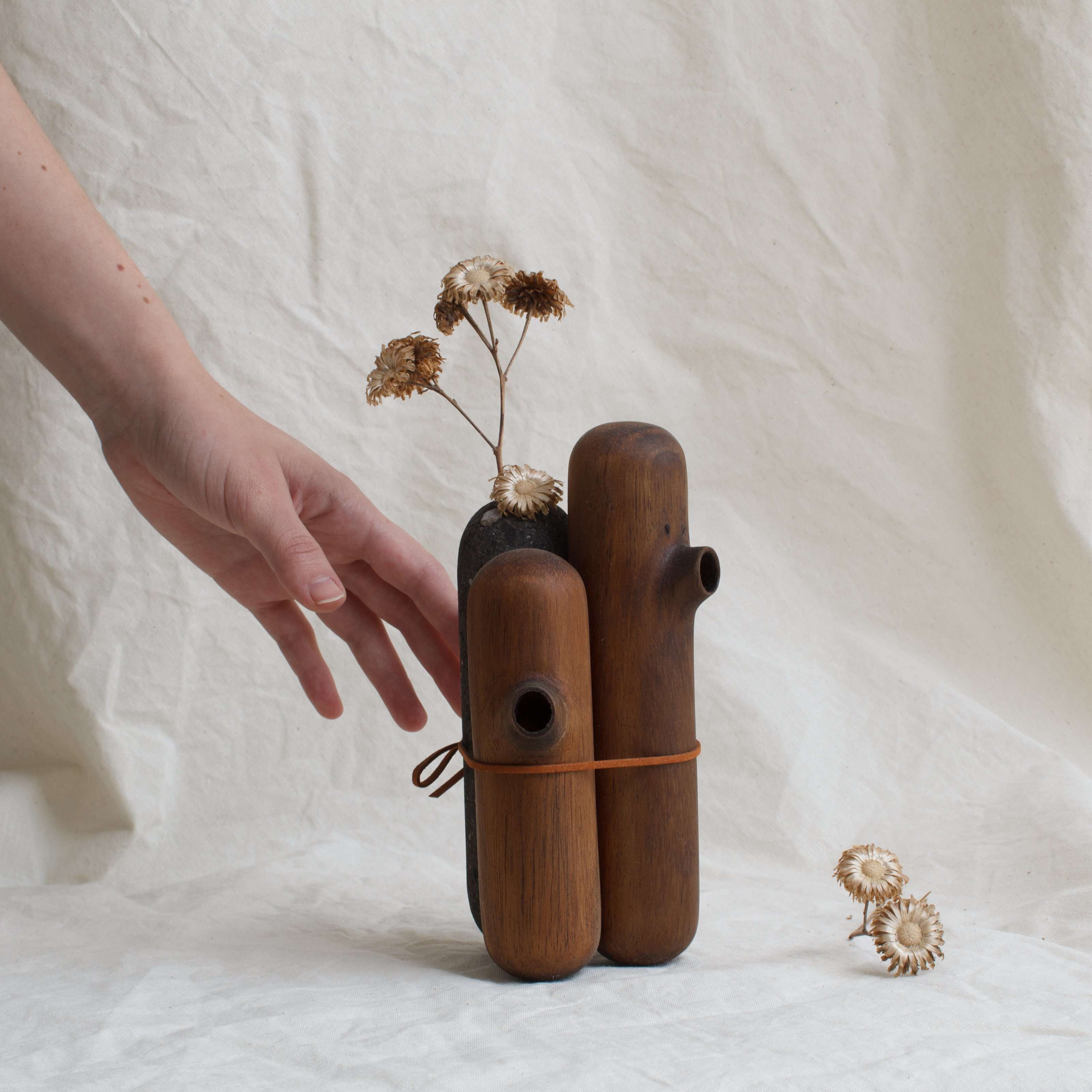 Wooden T Vase
