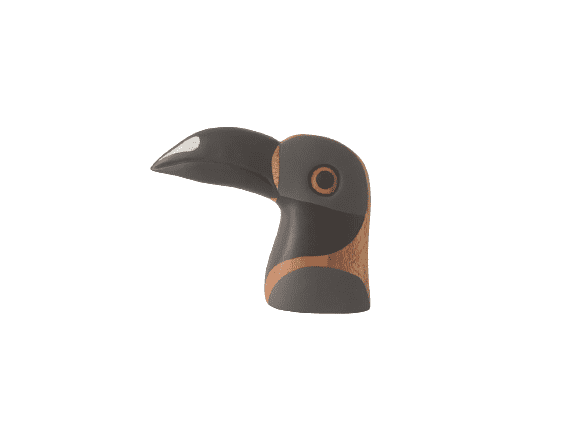 Gray & Black Toucan Mask