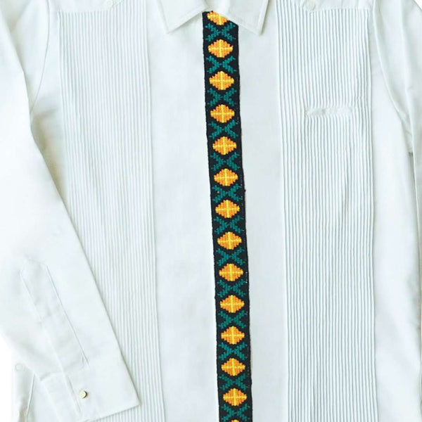 Presidential Guayabera with Hand Embroideries in Yellow