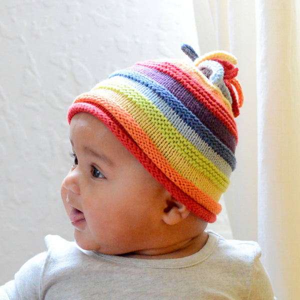 Baby Beanie - Rainbow Stripey