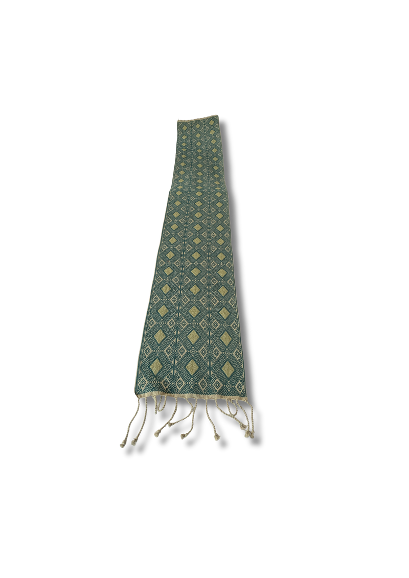 Green Brocade Table Runner