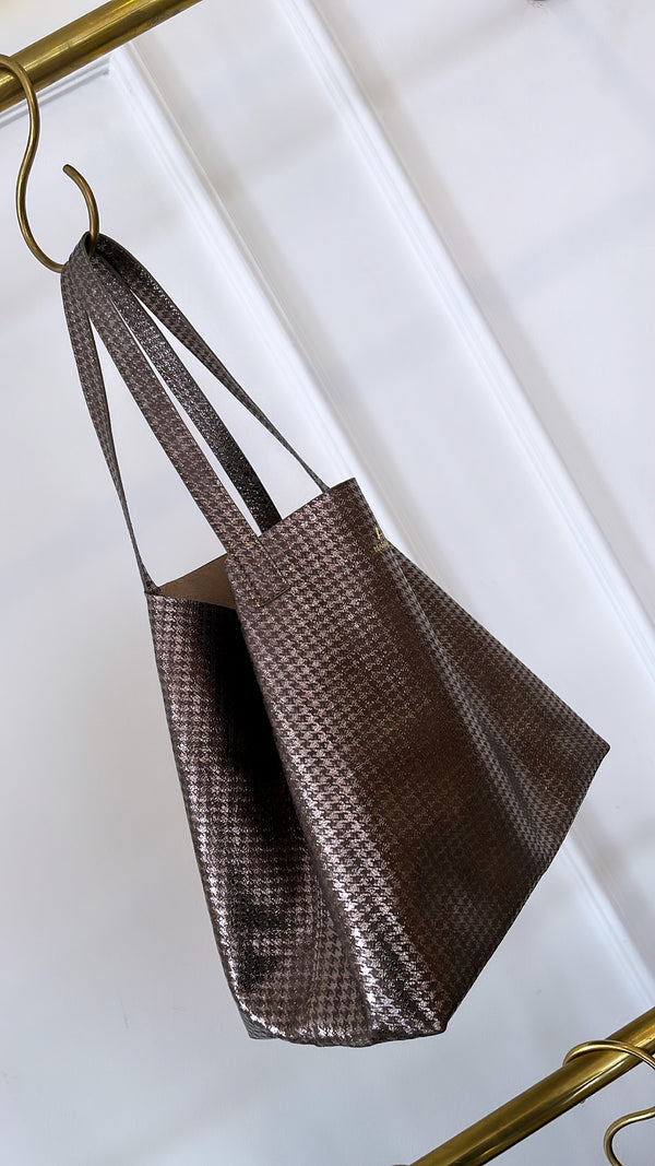 Pool Pewter and Copper Shopping Bag