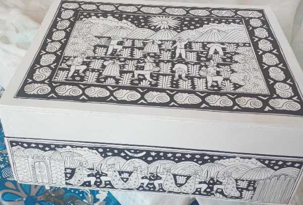 Hand-Painted Wooden Tea Box