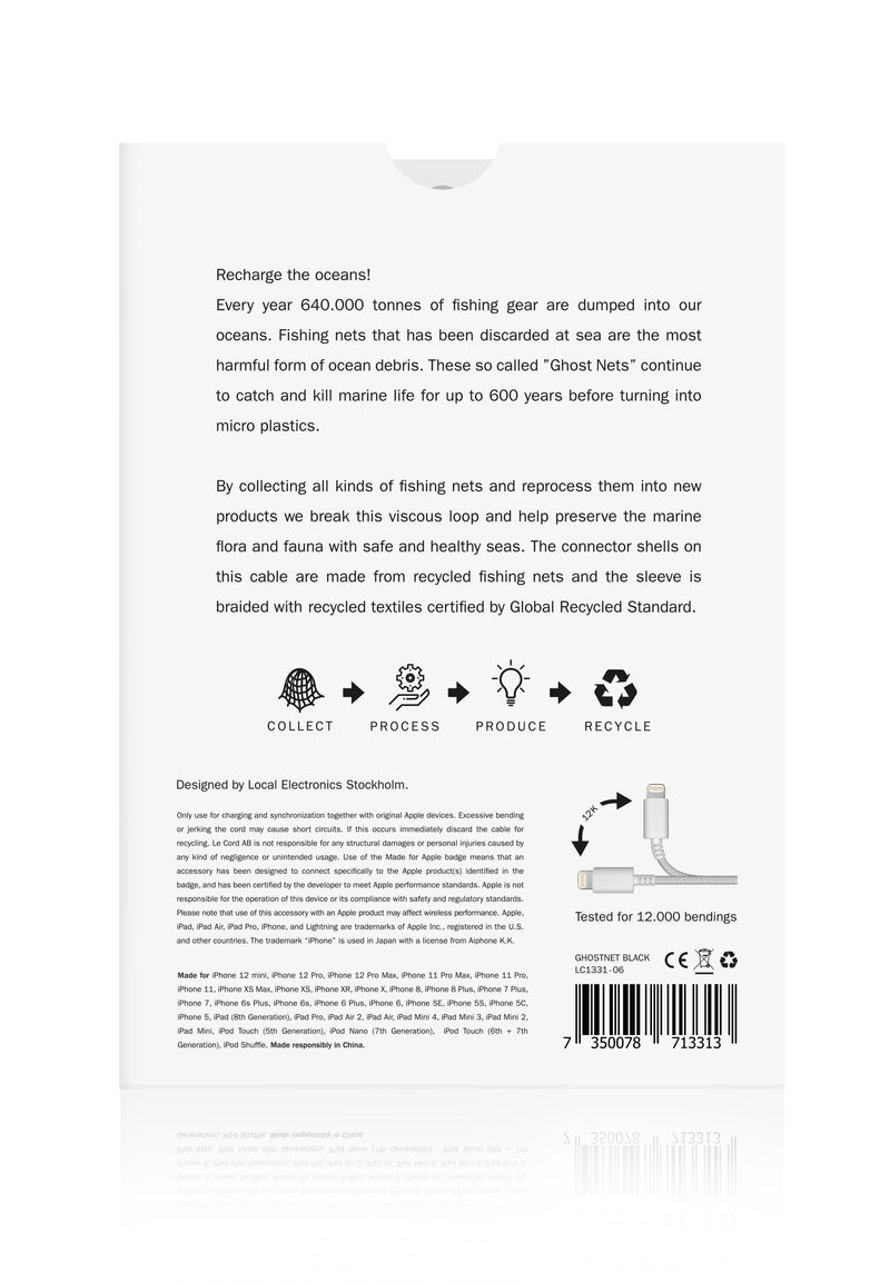 4 x Family Cable Bundle · 2 meter · Four styles · Made of recycled fishing nets