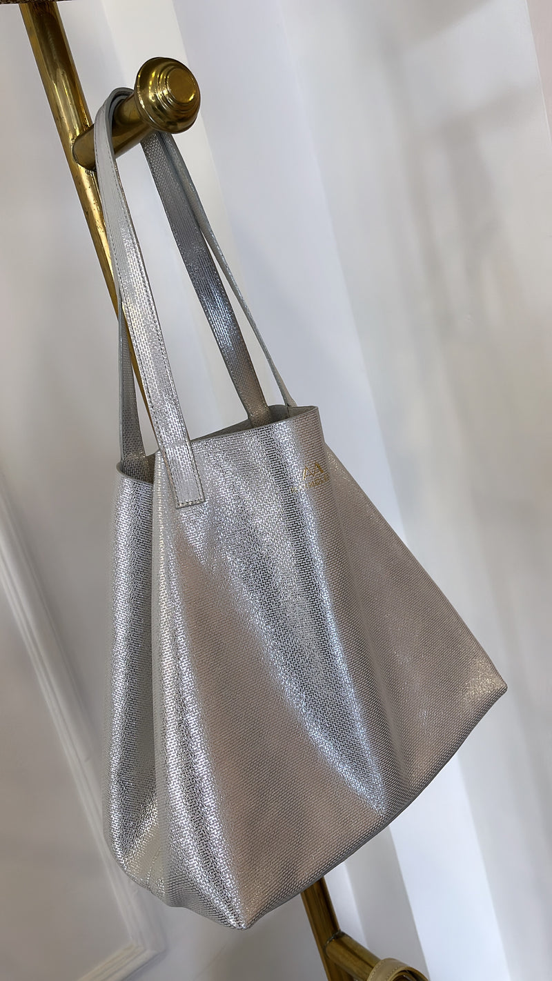 Silver and White Santorini Shopping Bag