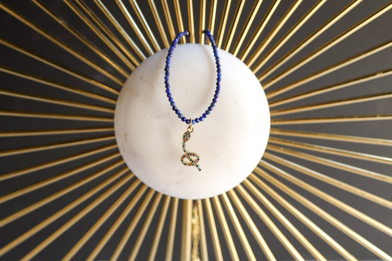 Crystal Necklace Blue Lapis